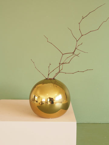 Brass Coloured Sphere Vase